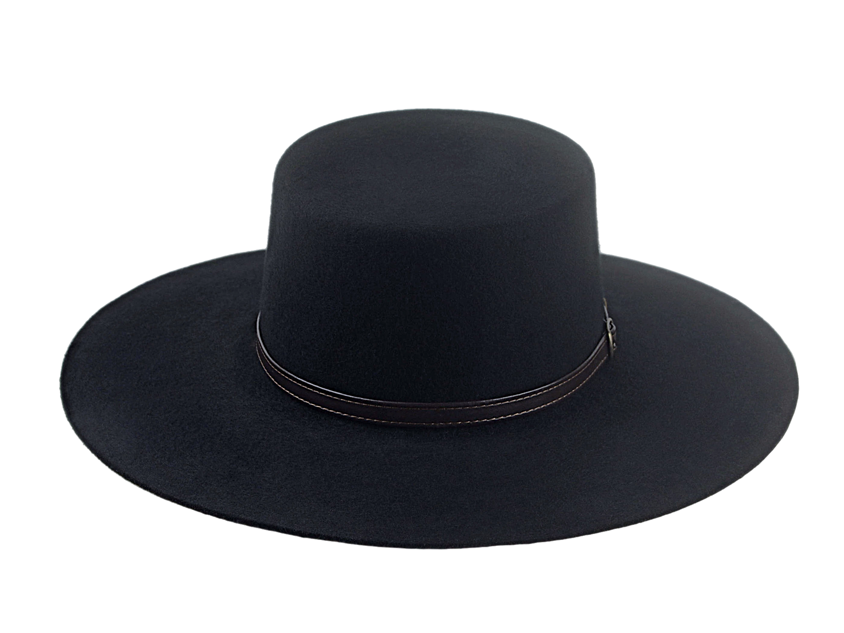 Flat Crown Cowboy Hat | The GALLOPER | Custom Handmade Hats Agnoulita Hats 6 | Black, Western Style