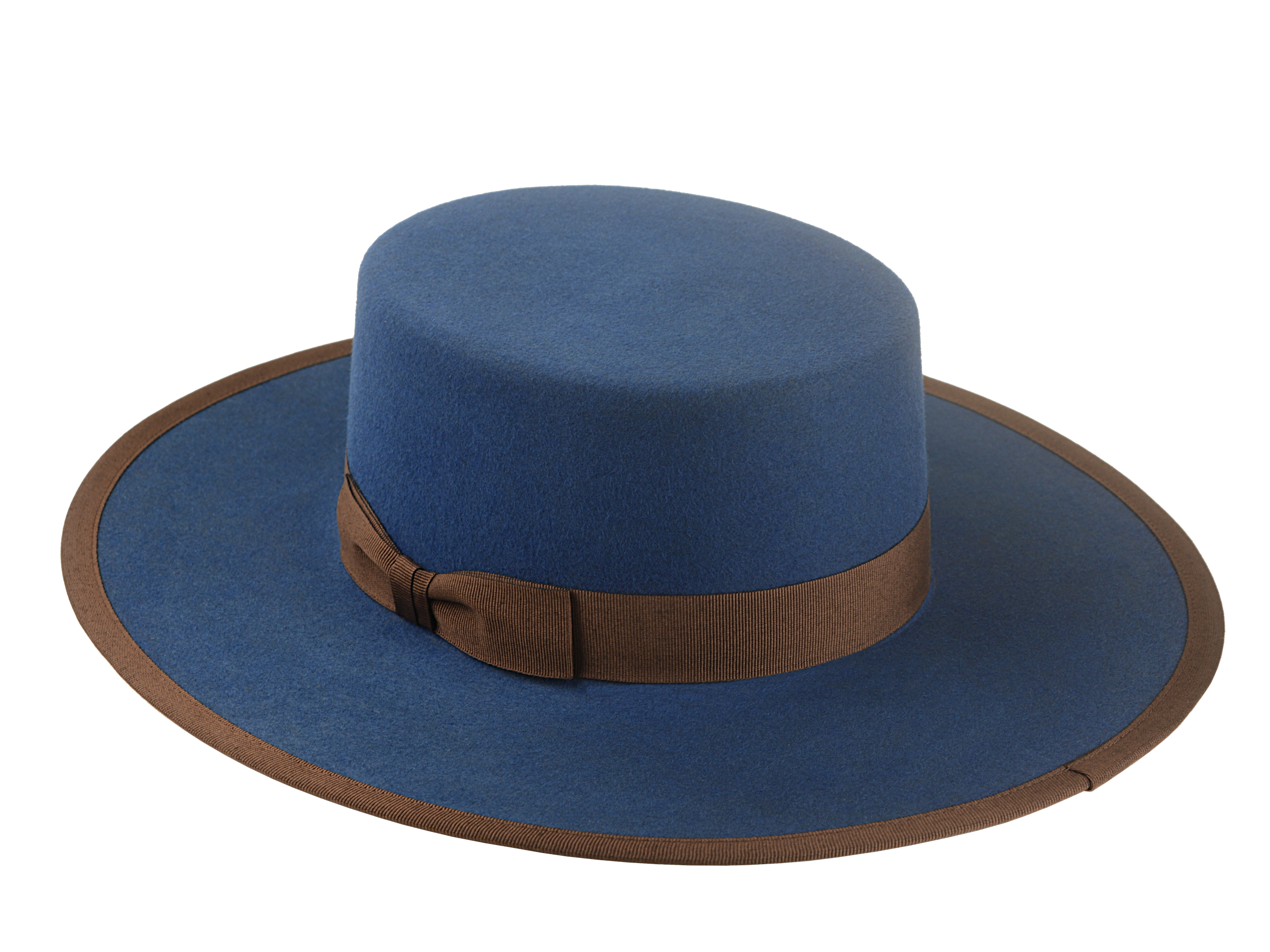 Fur Felt Bolero Hat | The GAUCHO | Custom Handmade Hats Agnoulita Hats 3 | Blue, Rabbit fur felt, Western Style, Yale Blue