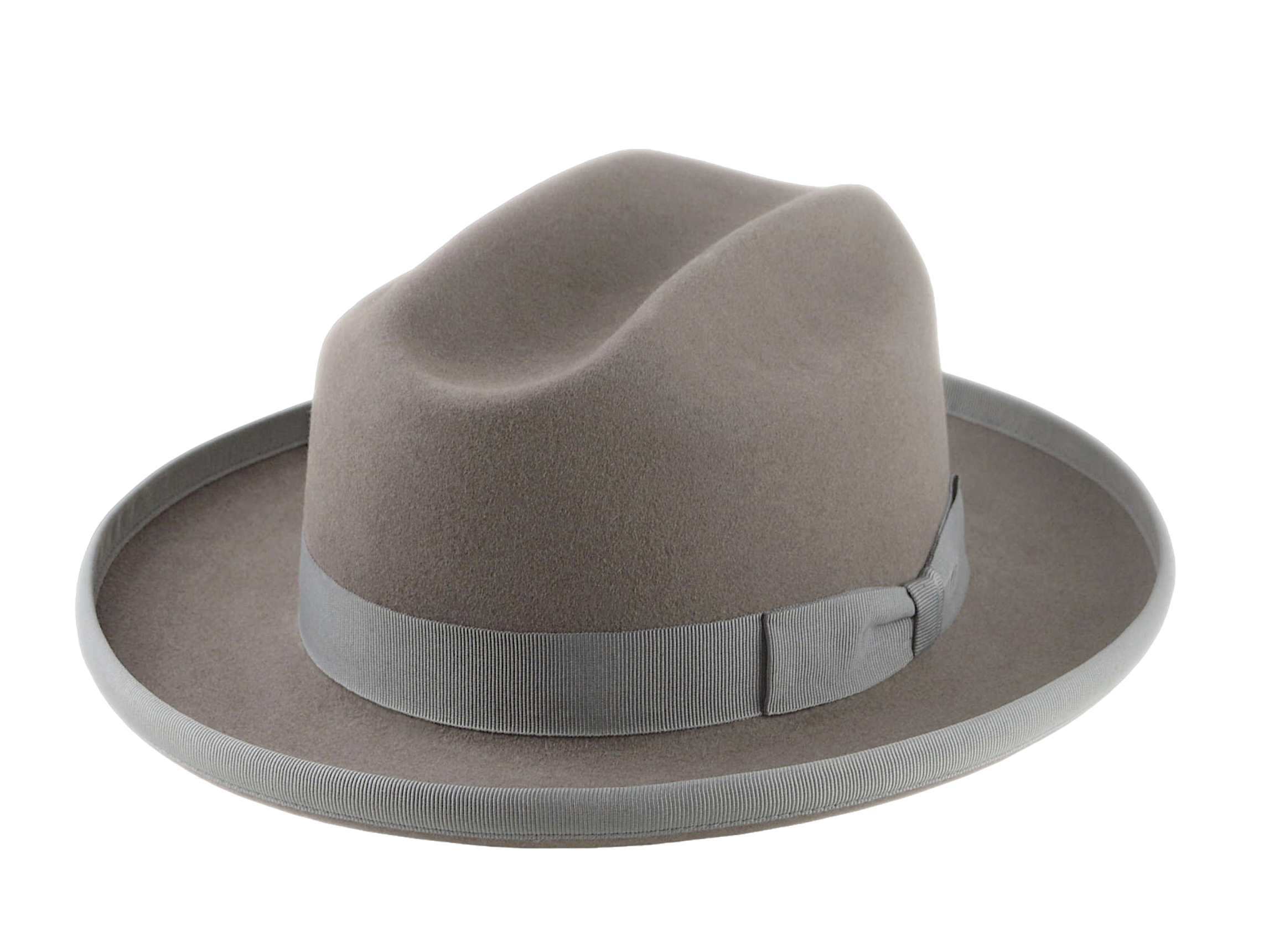 Cattlemans Crease Fedora | The GLOBETROTTER | Custom Handmade Hats Agnoulita Hats 1 | Cattleman, Rabbit fur felt, Sand Grey, Western Style