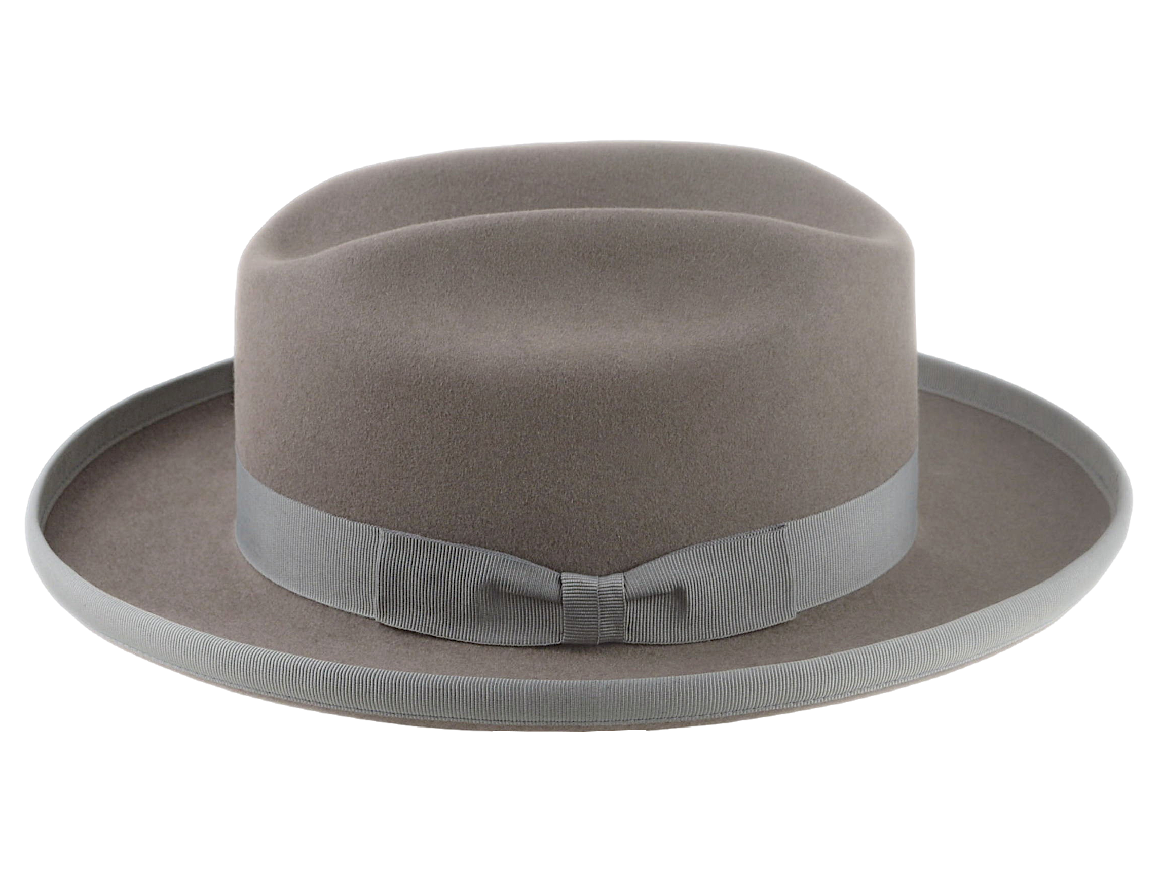 Cattlemans Crease Fedora | The GLOBETROTTER | Custom Handmade Hats Agnoulita Hats 2 | Cattleman, Rabbit fur felt, Sand Grey, Western Style