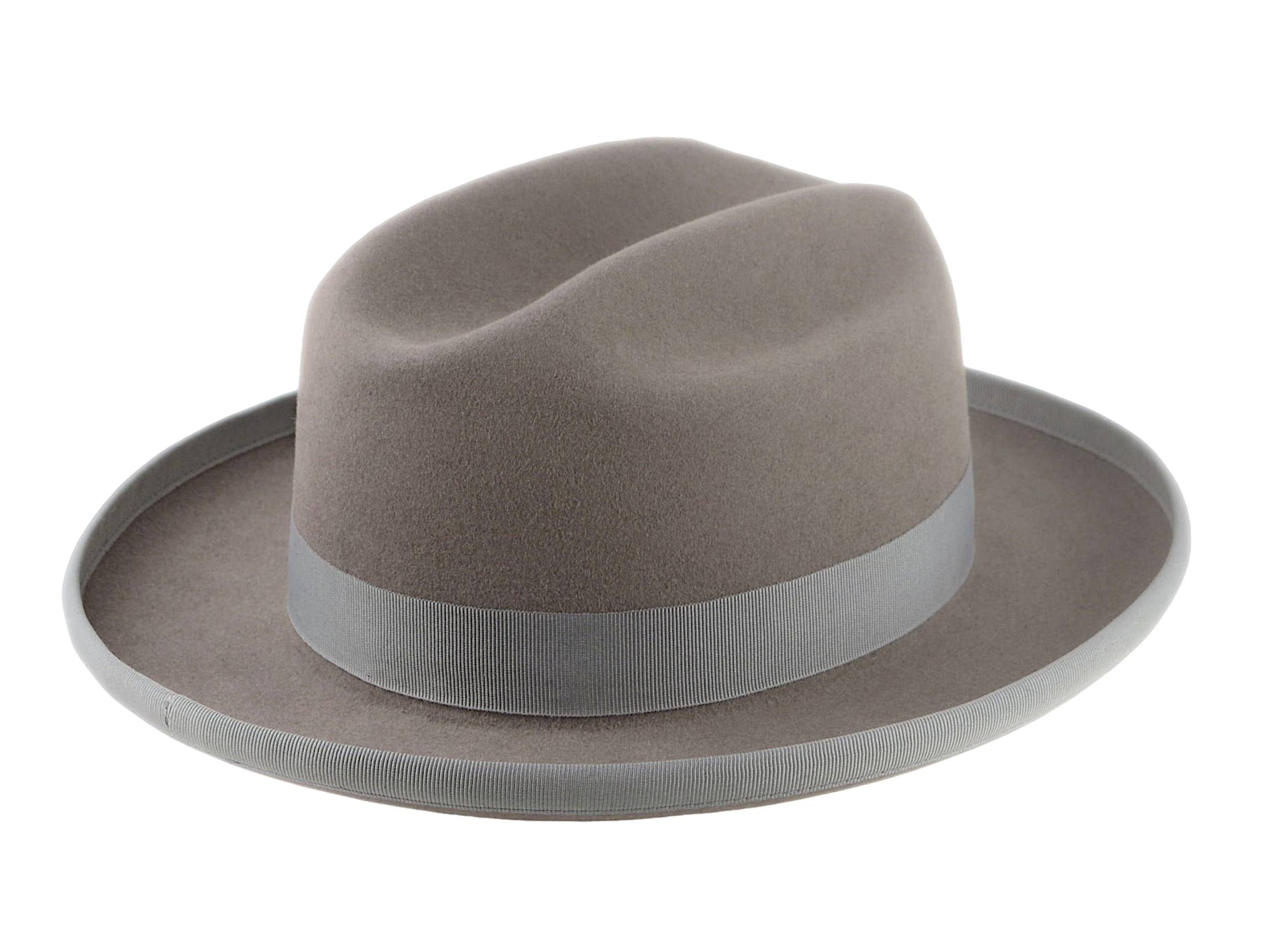 Cattlemans Crease Fedora | The GLOBETROTTER | Custom Handmade Hats Agnoulita Hats 4 | Cattleman, Rabbit fur felt, Sand Grey, Western Style