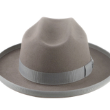 Cattlemans Crease Fedora | The GLOBETROTTER | Custom Handmade Hats Agnoulita Hats 6 | Cattleman, Rabbit fur felt, Sand Grey, Western Style
