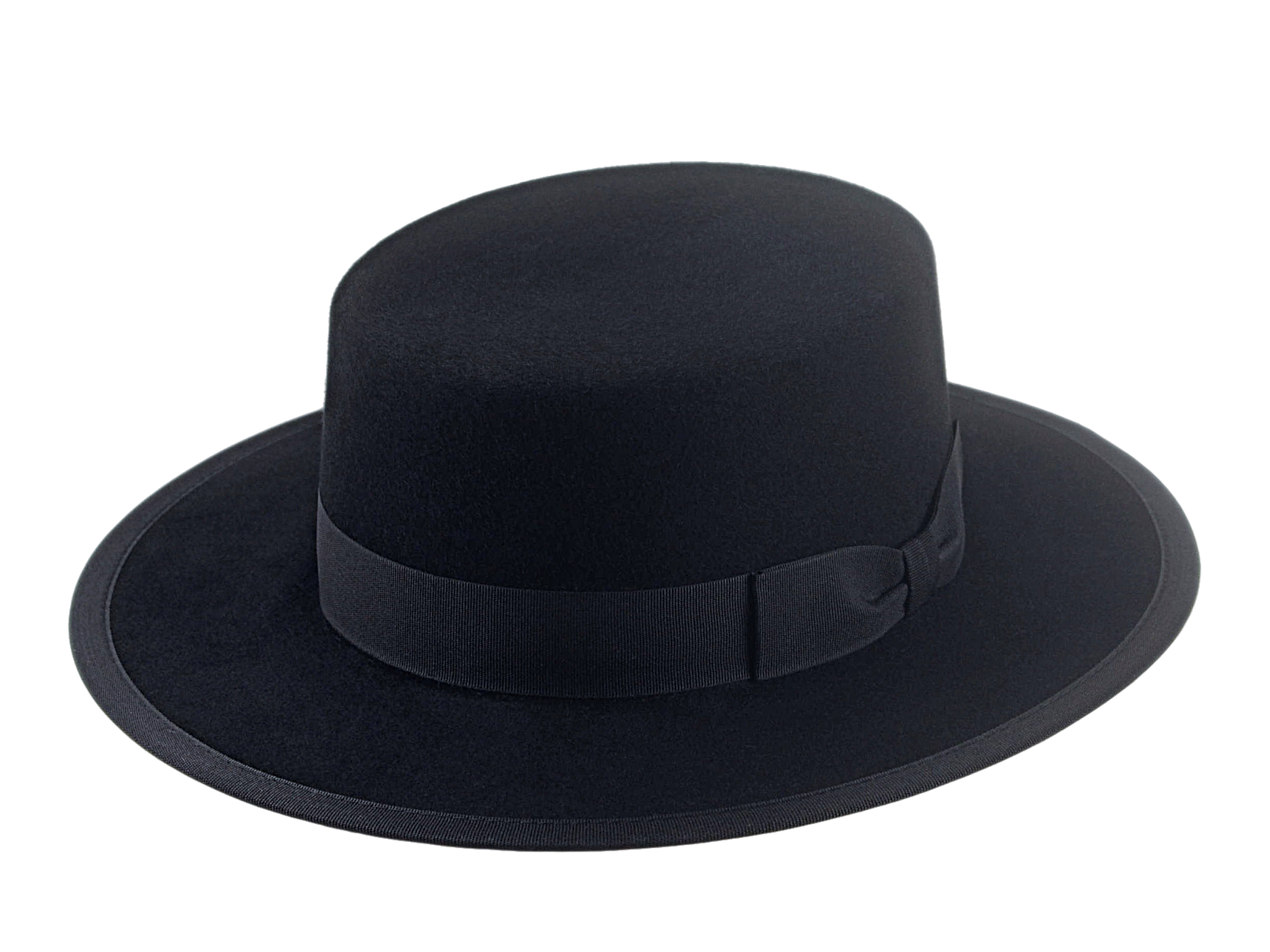 Fur Felt Boater Hat | The GRANDEE | Custom Handmade Hats Agnoulita Hats 1 | Black, Rabbit fur felt, Western Style