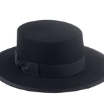 Fur Felt Boater Hat | The GRANDEE | Custom Handmade Hats Agnoulita Hats 3 | Black, Rabbit fur felt, Western Style