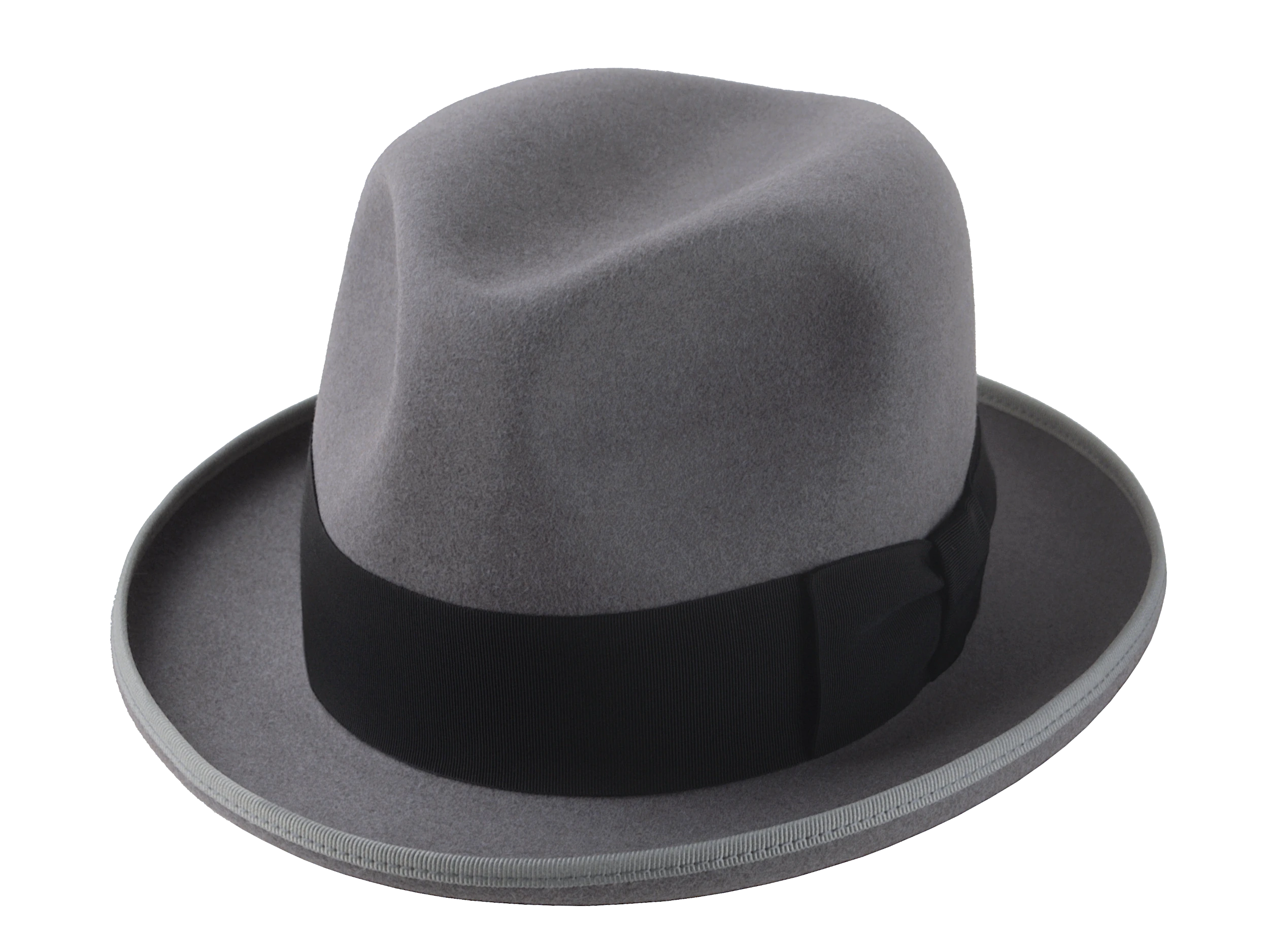 The Grandmaster: Close-up of the single-crease crown and smooth felt texture | Agnoulita Hats
