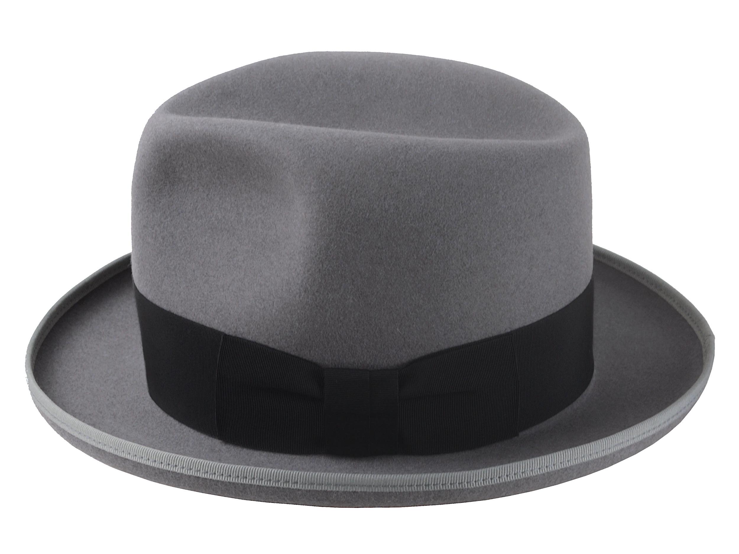 The Grandmaster: Side angle showing the ribbon-bound rolled brim and hatband | Agnoulita Hats