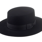  Western Style Boater Hat | The HAWK | Custom Handmade Hats Agnoulita Hats 1 | Black, Rabbit fur felt, Western Style