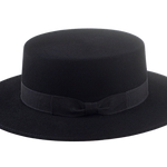  Western Style Boater Hat | The HAWK | Custom Handmade Hats Agnoulita Hats 2 | Black, Rabbit fur felt, Western Style