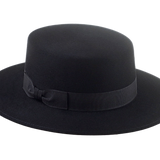  Western Style Boater Hat | The HAWK | Custom Handmade Hats Agnoulita Hats 3 | Black, Rabbit fur felt, Western Style
