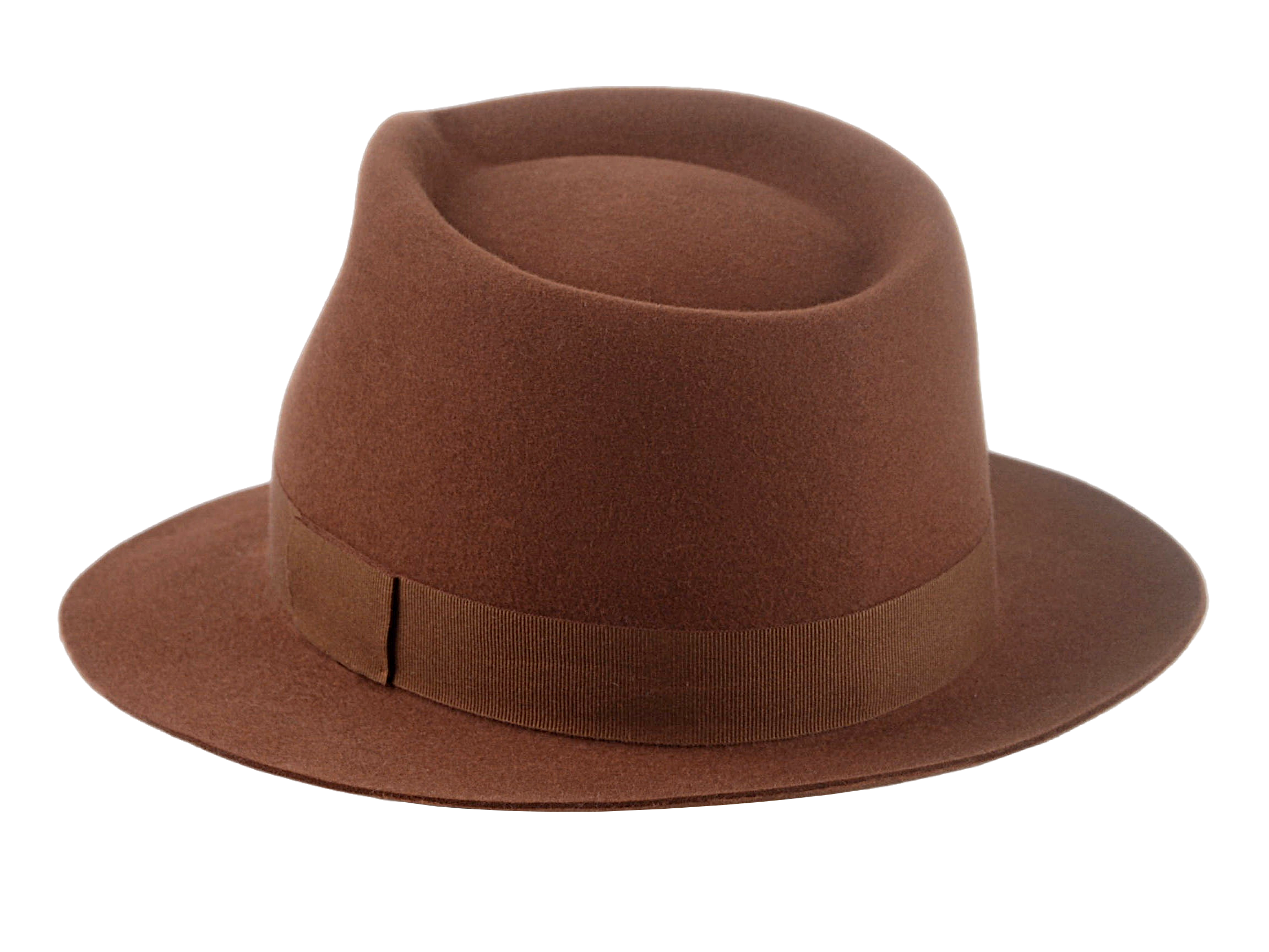 Fedora Hat For Men | The HERMES | Agnoulita Custom Handmade Hats Agnoulita Hats 3 | Beaver fur felt, Cocoa Brown, Custom Beaver Fedora, Teardrop