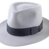 The HOWITZER | Agnoulita Custom Handmade Hats Agnoulita Hats 1 | Light Grey, Men's Fedora, Rabbit fur felt, Teardrop