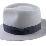 The HOWITZER | Agnoulita Custom Handmade Hats Agnoulita Hats 2 | Light Grey, Men's Fedora, Rabbit fur felt, Teardrop