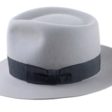 The HOWITZER | Agnoulita Custom Handmade Hats Agnoulita Hats 2 | Light Grey, Men's Fedora, Rabbit fur felt, Teardrop