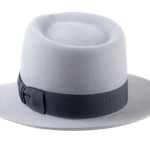 The HOWITZER | Agnoulita Custom Handmade Hats Agnoulita Hats 3 | Light Grey, Men's Fedora, Rabbit fur felt, Teardrop