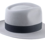 The HOWITZER | Agnoulita Custom Handmade Hats Agnoulita Hats 5 | Light Grey, Men's Fedora, Rabbit fur felt, Teardrop