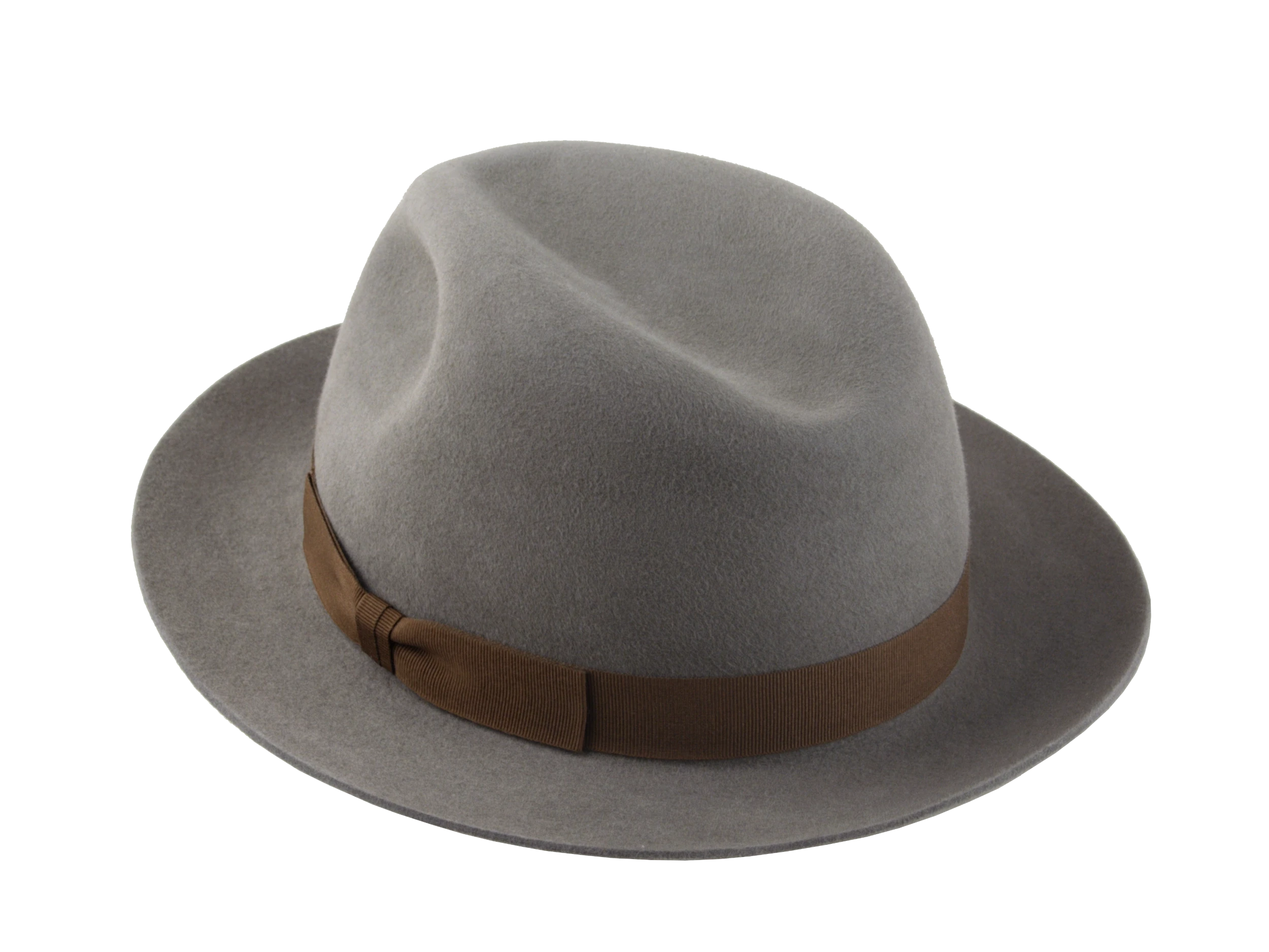 The Icon: Elegant silhouette of the handcrafted fedora highlighting its 4 1/4" crown | Agnoulita Hats
