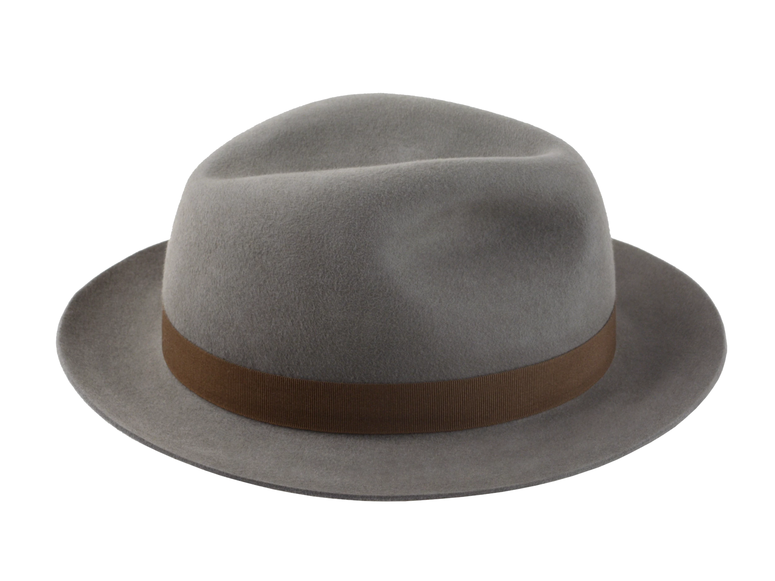 The Icon: Side profile of the fedora showing the harmony between felt and ribbon color | Agnoulita Hats
