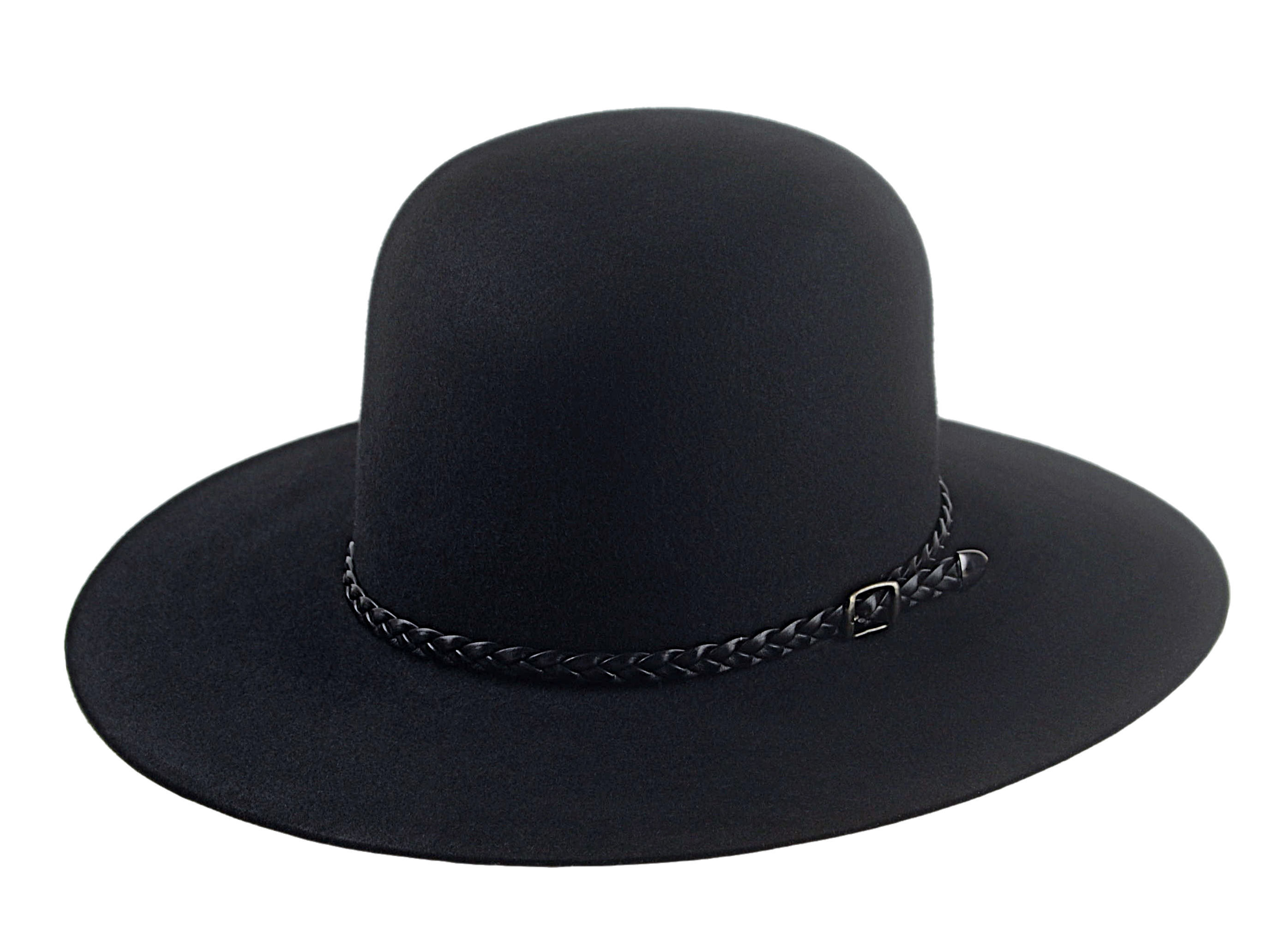 The INDIAN | Agnoulita Custom Handmade Hats Agnoulita Hats 1 | Black, Open Crown, Rabbit fur felt