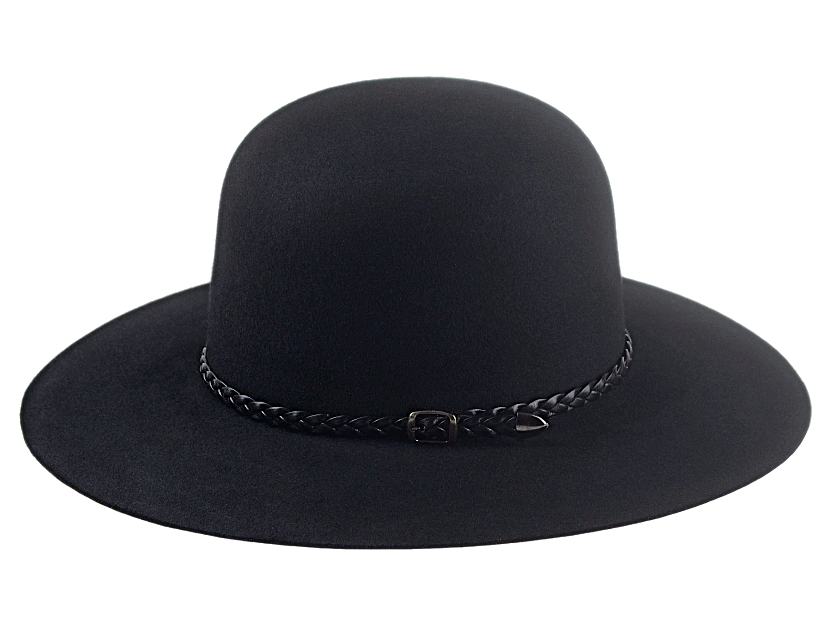 The INDIAN | Agnoulita Custom Handmade Hats Agnoulita Hats 2 | Black, Open Crown, Rabbit fur felt
