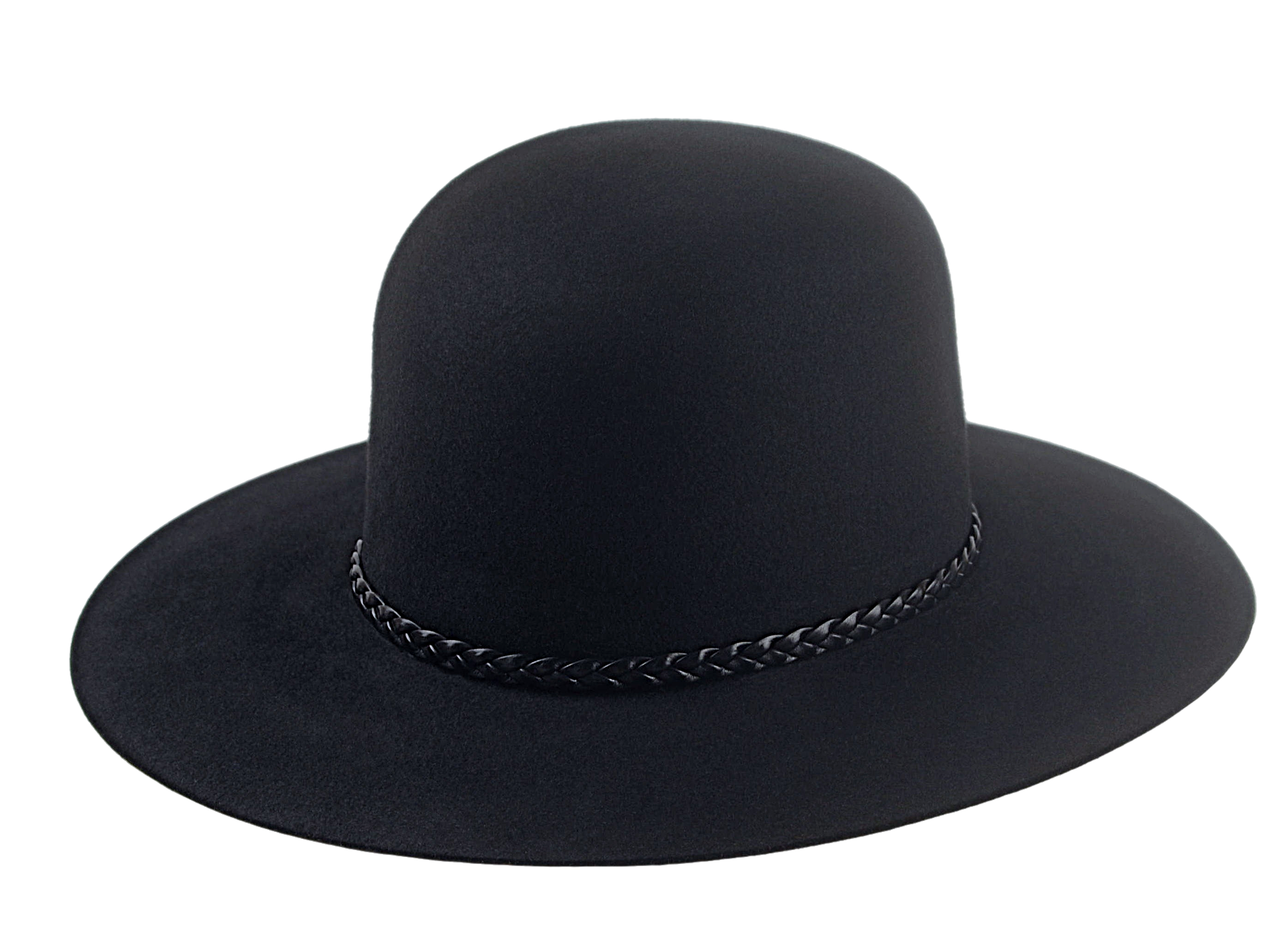 The INDIAN | Agnoulita Custom Handmade Hats Agnoulita Hats 4 | Black, Open Crown, Rabbit fur felt