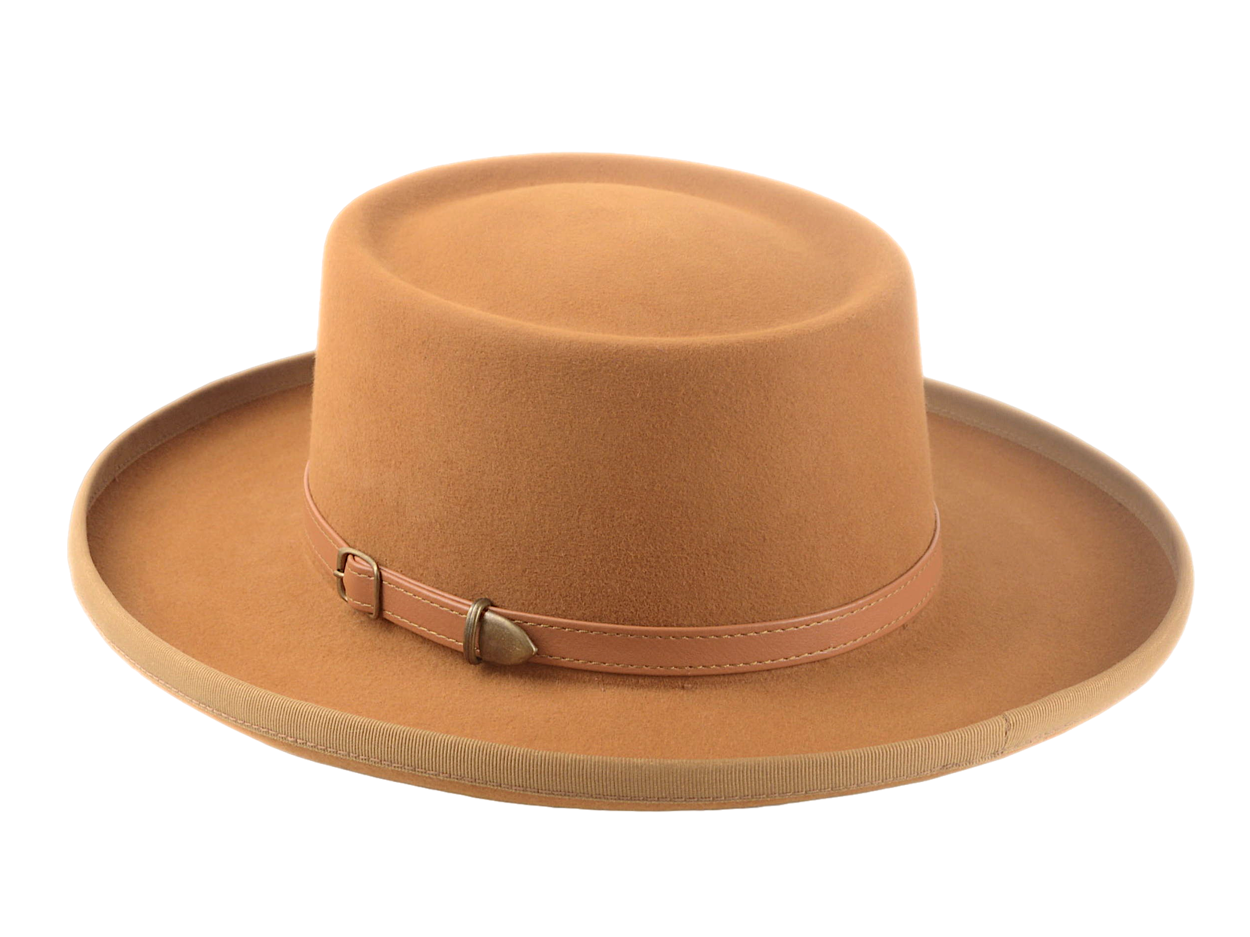 The ITHACA | Agnoulita Custom Handmade Hats Agnoulita Hats 3 | Ginger Brown, Rabbit fur felt, Telescope, Western Style