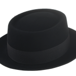 The Jazzist - Premium Wool Felt Porkpie Fedora For Men or Women with Feather in Black White and Red Color | Agnoulita Quality Custom Hats 4