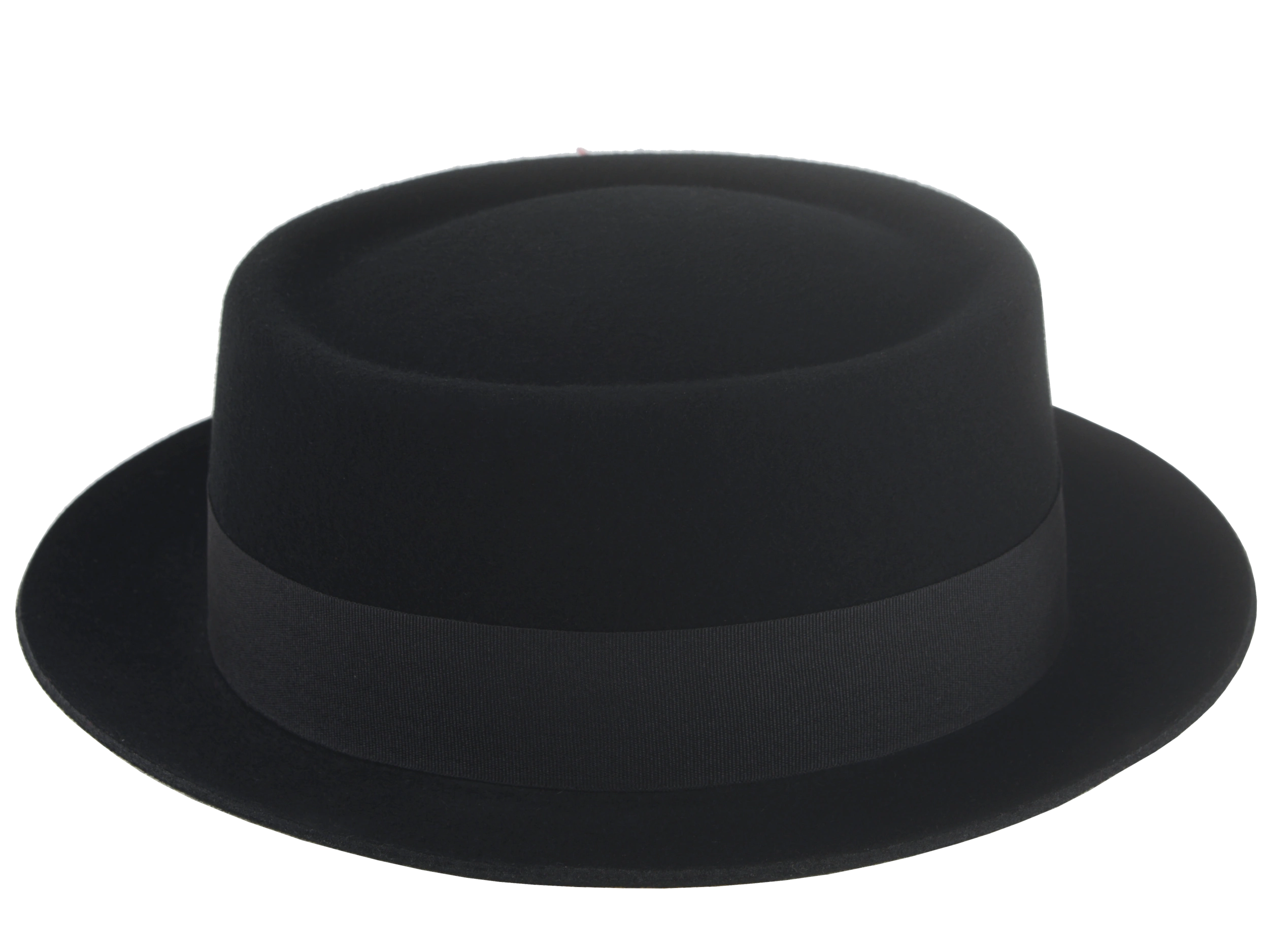 The Jazzist - Premium Wool Felt Porkpie Fedora For Men or Women with Feather in Black White and Red Color | Agnoulita Quality Custom Hats 5