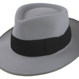 Close-up of the Julep, a wide brim fedora with a teardrop crown design.