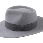 The LAIRD | Agnoulita Custom Handmade Hats Agnoulita Hats 2 | Men's Fedora, Pewter Grey, Rabbit fur felt, Teardrop