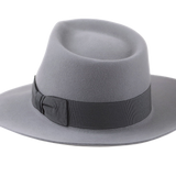 The LAIRD | Agnoulita Custom Handmade Hats Agnoulita Hats 3 | Men's Fedora, Pewter Grey, Rabbit fur felt, Teardrop