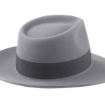 The LAIRD | Agnoulita Custom Handmade Hats Agnoulita Hats 4 | Men's Fedora, Pewter Grey, Rabbit fur felt, Teardrop