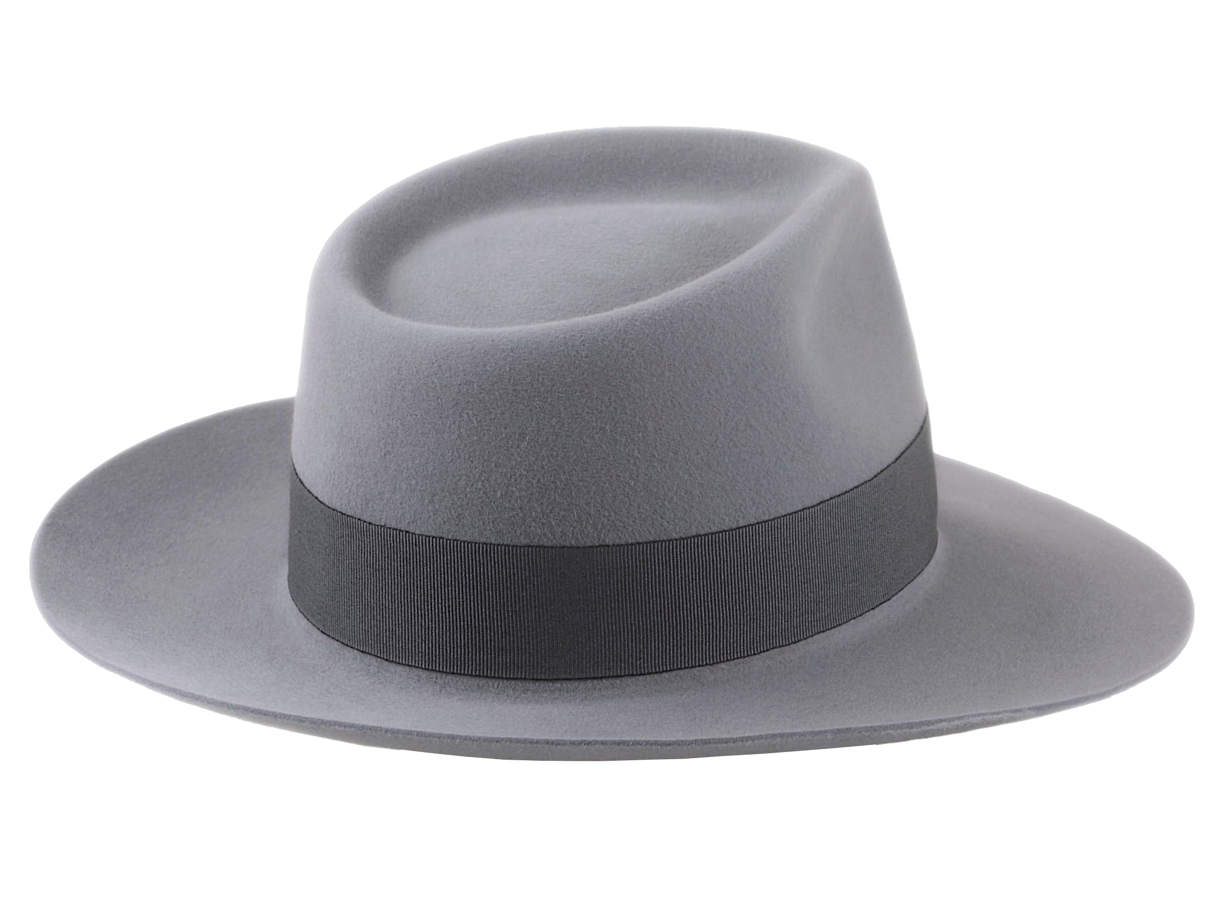 The LAIRD | Agnoulita Custom Handmade Hats Agnoulita Hats 4 | Men's Fedora, Pewter Grey, Rabbit fur felt, Teardrop