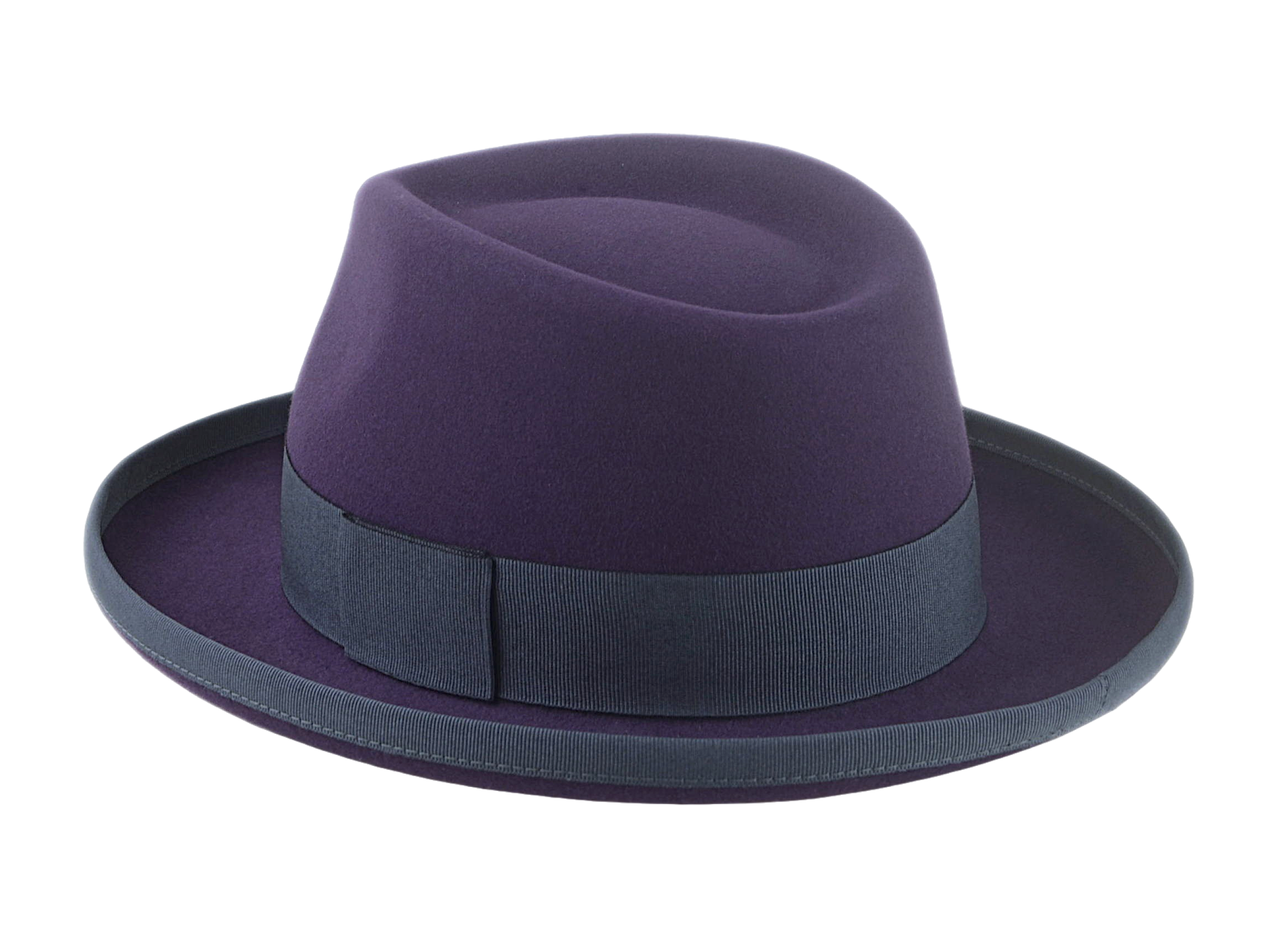The LEONARDO | Agnoulita Custom Handmade Hats Agnoulita Hats 3 | Beaver fur felt, Custom Beaver Fedora, Plum, Teardrop