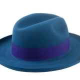 The MAGELLAN | Agnoulita Custom Handmade Hats Agnoulita Hats 4 | Center-dent, Rabbit fur felt, Teal, Wide Brim Fedora