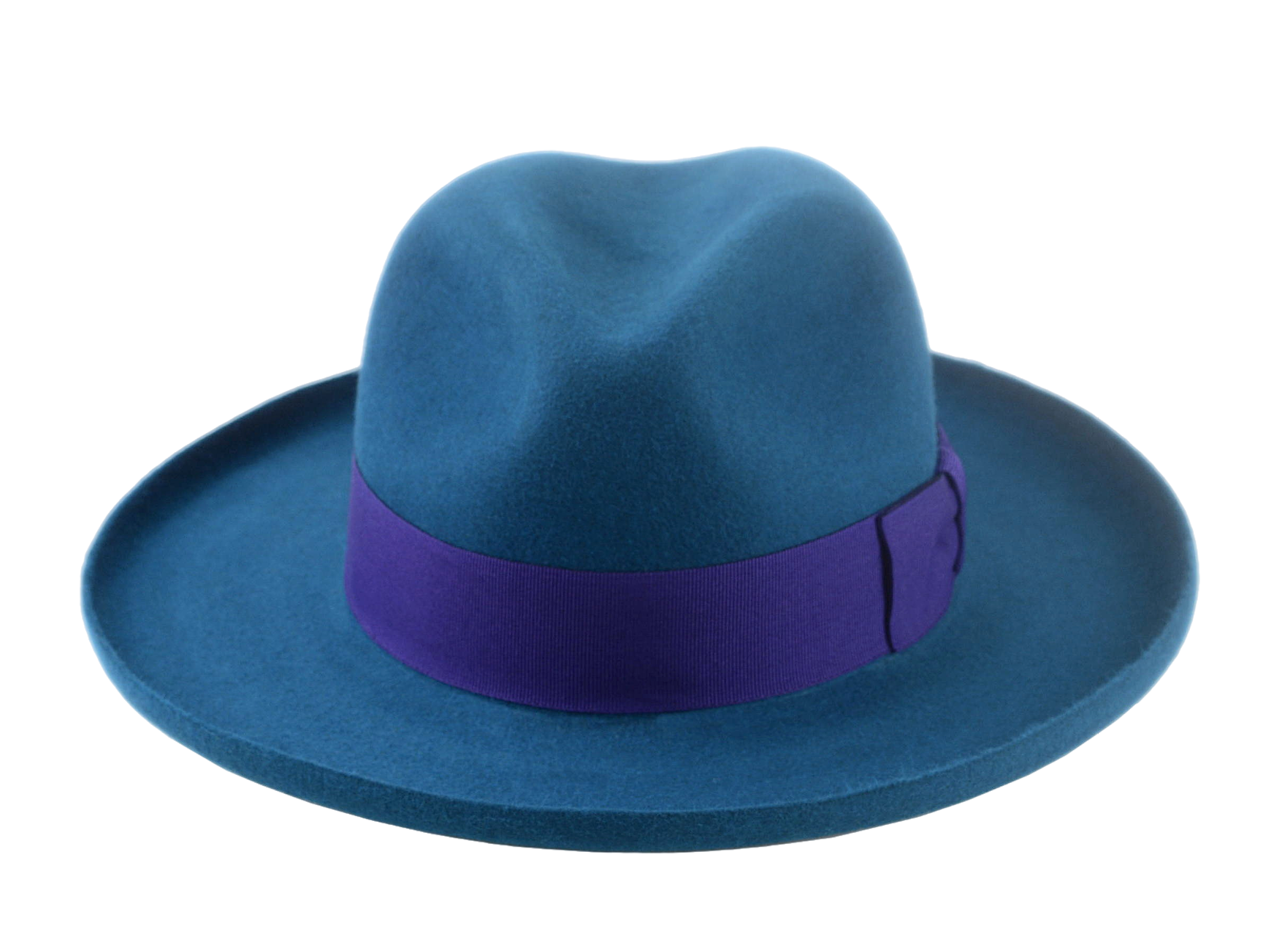 The MAGELLAN | Agnoulita Custom Handmade Hats Agnoulita Hats 6 | Center-dent, Rabbit fur felt, Teal, Wide Brim Fedora