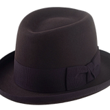 The MARATHON | Agnoulita Custom Handmade Hat Agnoulita Hats 1 | Beaver fur felt, Chocolate, Homburg Fedora, Teardrop