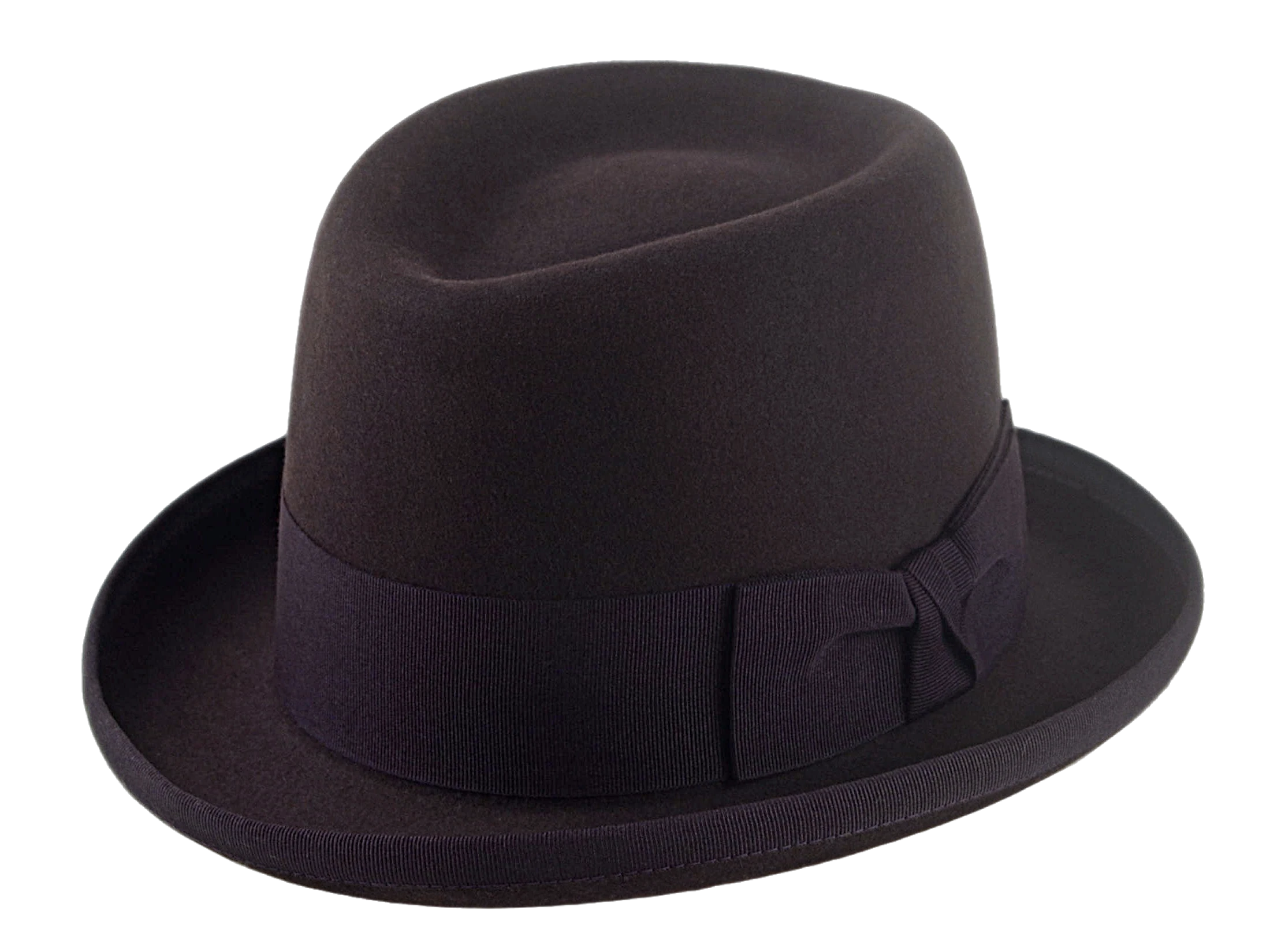 The MARATHON | Agnoulita Custom Handmade Hat Agnoulita Hats 1 | Beaver fur felt, Chocolate, Homburg Fedora, Teardrop
