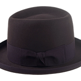 The MARATHON | Agnoulita Custom Handmade Hat Agnoulita Hats 2 | Beaver fur felt, Chocolate, Homburg Fedora, Teardrop