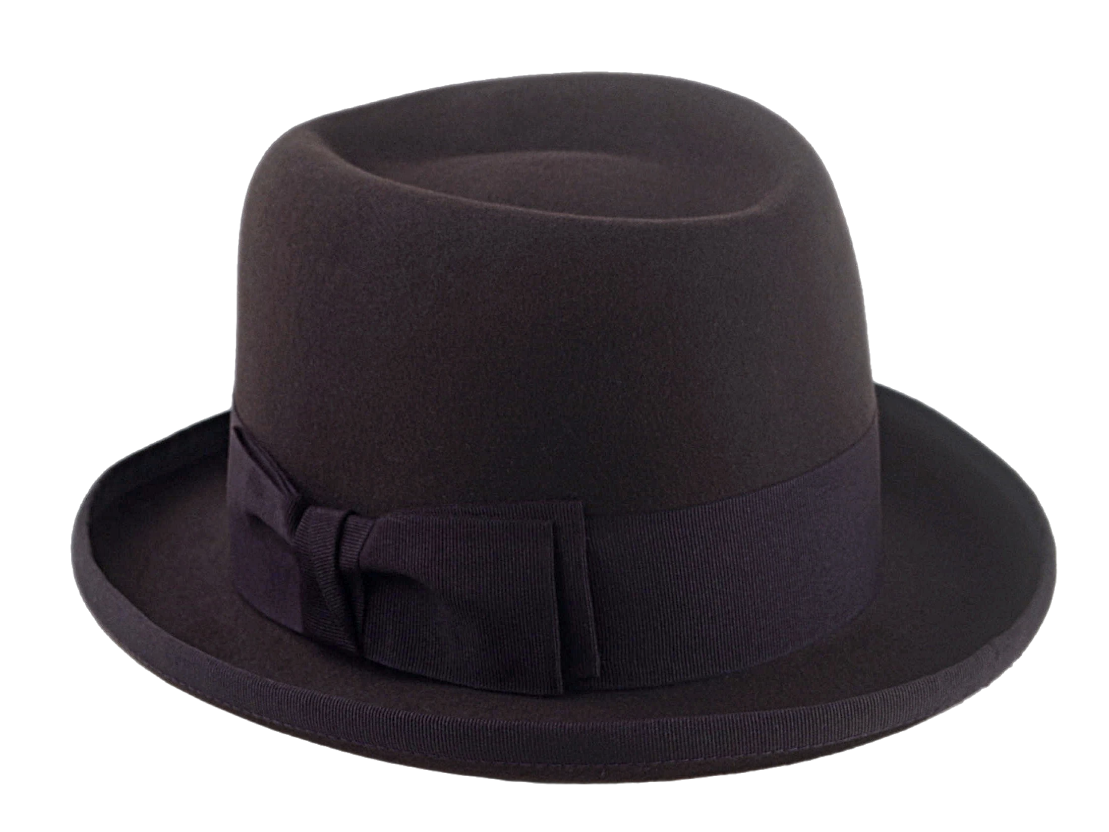 The MARATHON | Agnoulita Custom Handmade Hat Agnoulita Hats 3 | Beaver fur felt, Chocolate, Homburg Fedora, Teardrop