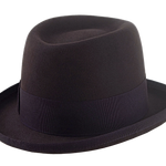 The MARATHON | Agnoulita Custom Handmade Hat Agnoulita Hats 4 | Beaver fur felt, Chocolate, Homburg Fedora, Teardrop
