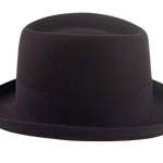 The MARATHON | Agnoulita Custom Handmade Hat Agnoulita Hats 5 | Beaver fur felt, Chocolate, Homburg Fedora, Teardrop