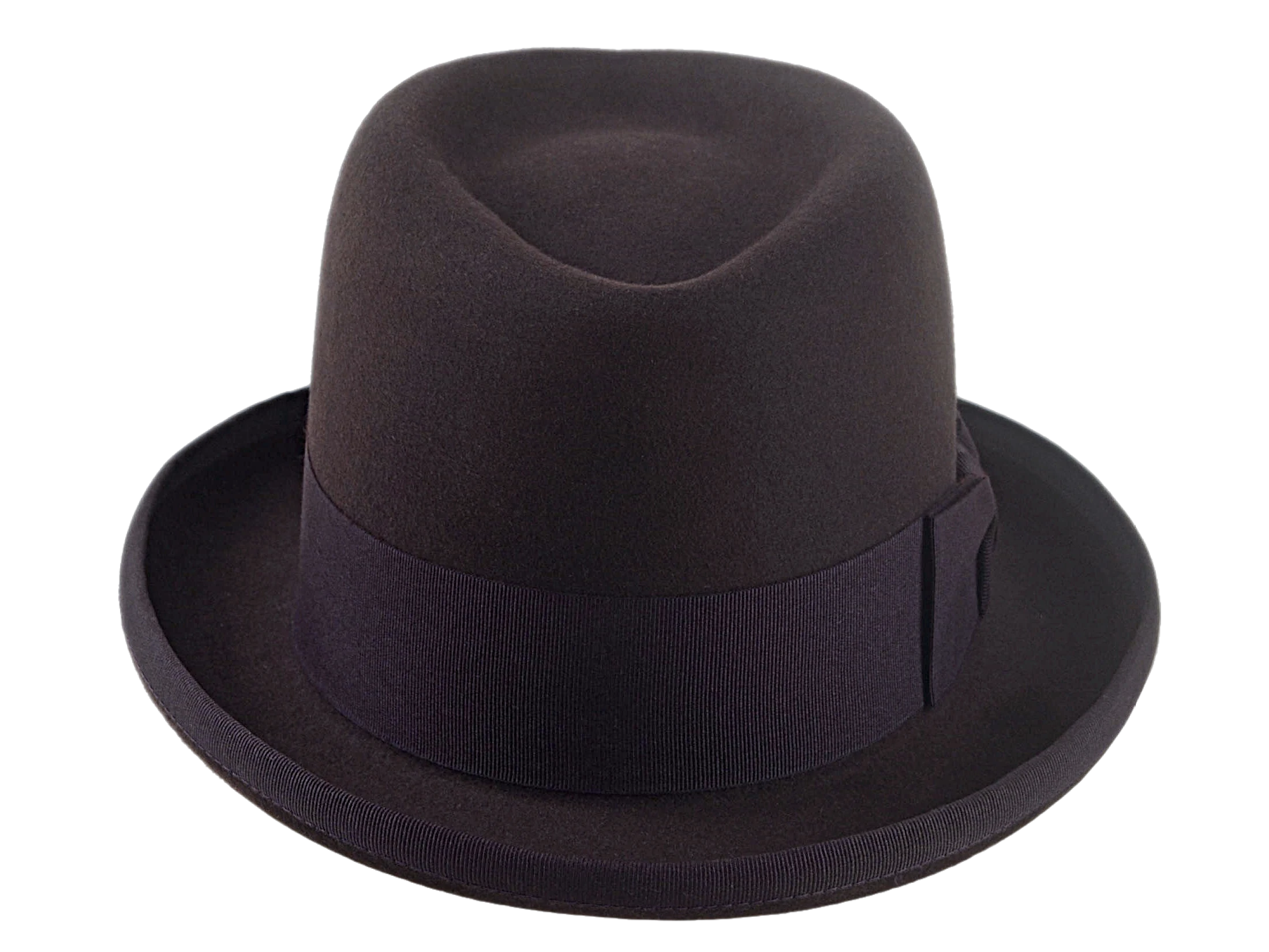 The MARATHON | Agnoulita Custom Handmade Hat Agnoulita Hats 6 | Beaver fur felt, Chocolate, Homburg Fedora, Teardrop