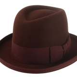 Retro Style Homburg Fedora | The MARATHON | Custom Handmade Hat Agnoulita Hats 1 | Center-dent, Homburg Fedora, oxblood, Rabbit fur felt