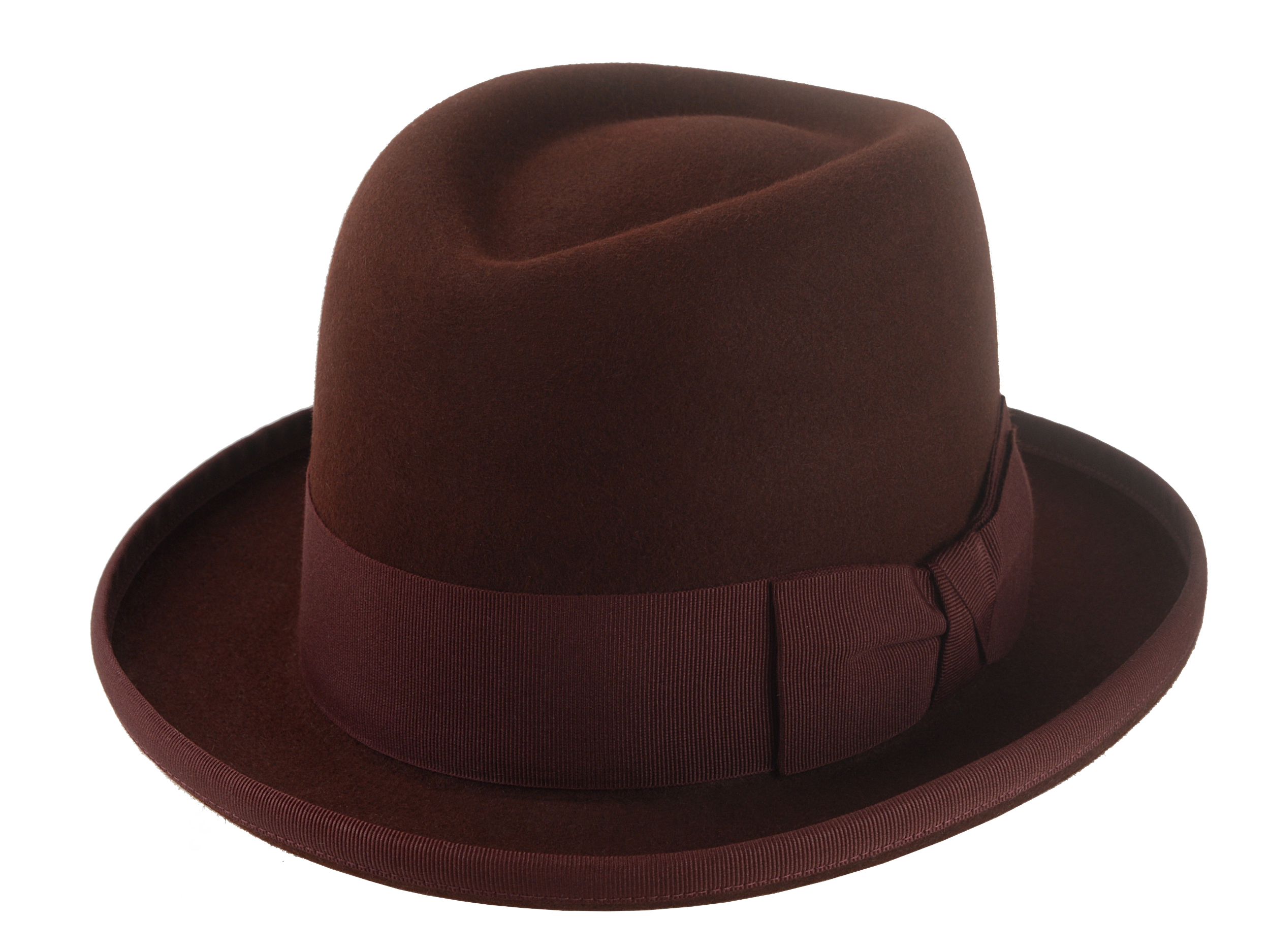 Retro Style Homburg Fedora | The MARATHON | Custom Handmade Hat Agnoulita Hats 1 | Center-dent, Homburg Fedora, oxblood, Rabbit fur felt
