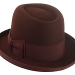 Retro Style Homburg Fedora | The MARATHON | Custom Handmade Hat Agnoulita Hats 3 | Center-dent, Homburg Fedora, oxblood, Rabbit fur felt
