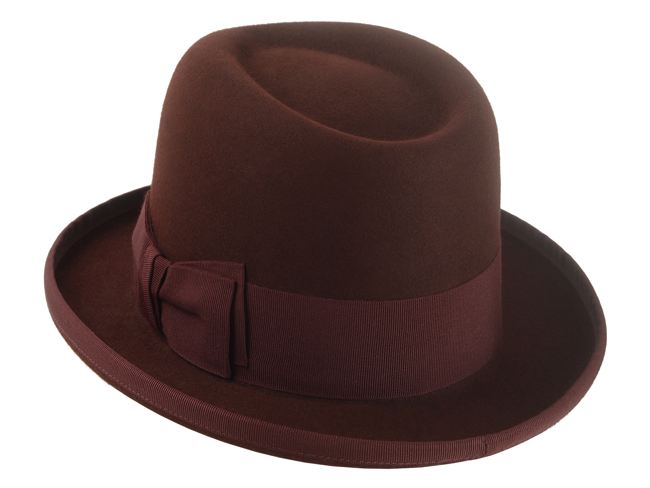 Retro Style Homburg Fedora | The MARATHON | Custom Handmade Hat Agnoulita Hats 3 | Center-dent, Homburg Fedora, oxblood, Rabbit fur felt