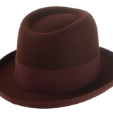 Retro Style Homburg Fedora | The MARATHON | Custom Handmade Hat Agnoulita Hats 4 | Center-dent, Homburg Fedora, oxblood, Rabbit fur felt