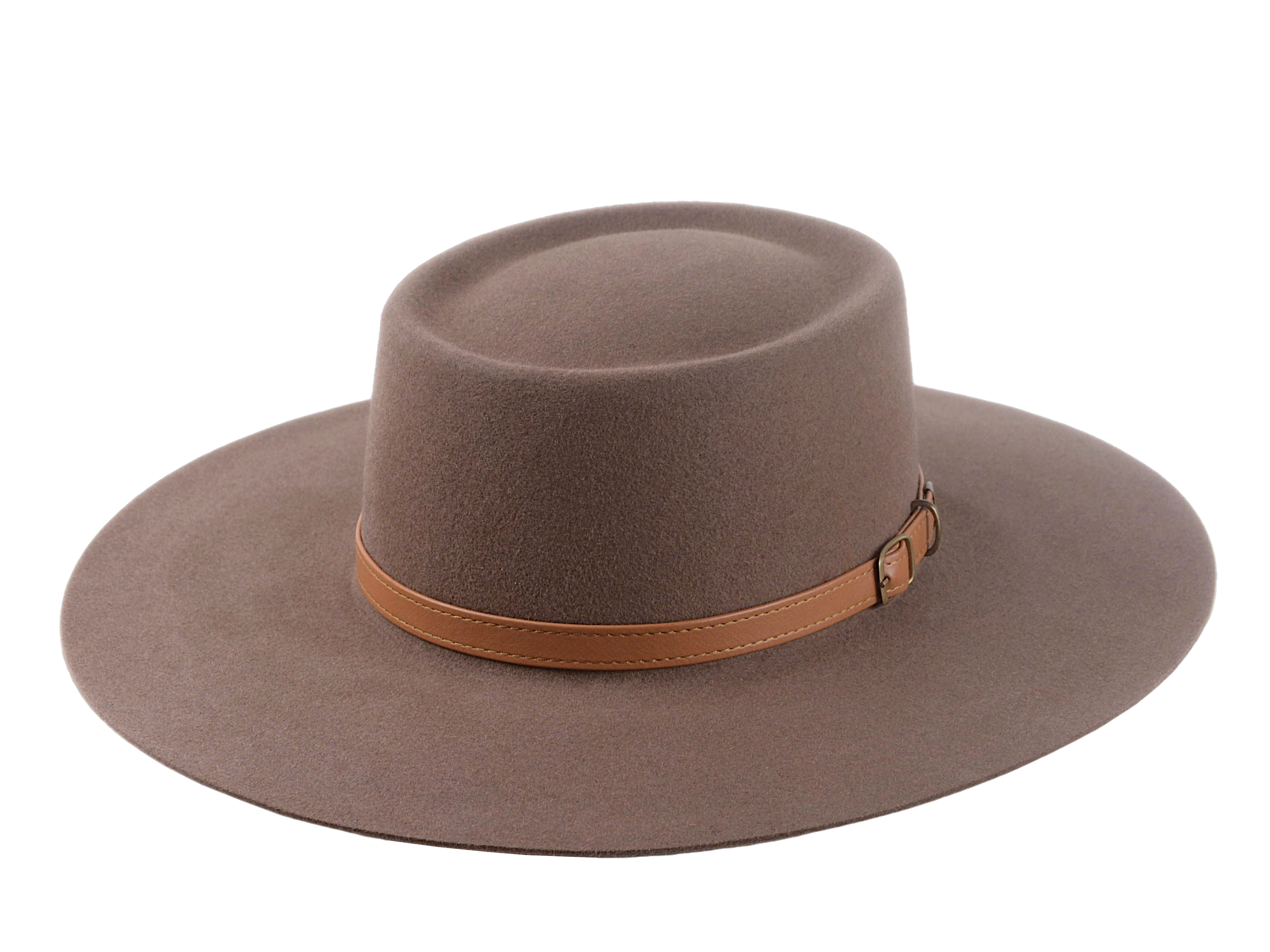 The MOJAVE | Custom Handmade Agnoulita Hats 1 | Desert Taupe, Rabbit fur felt, Telescope, Western Style
