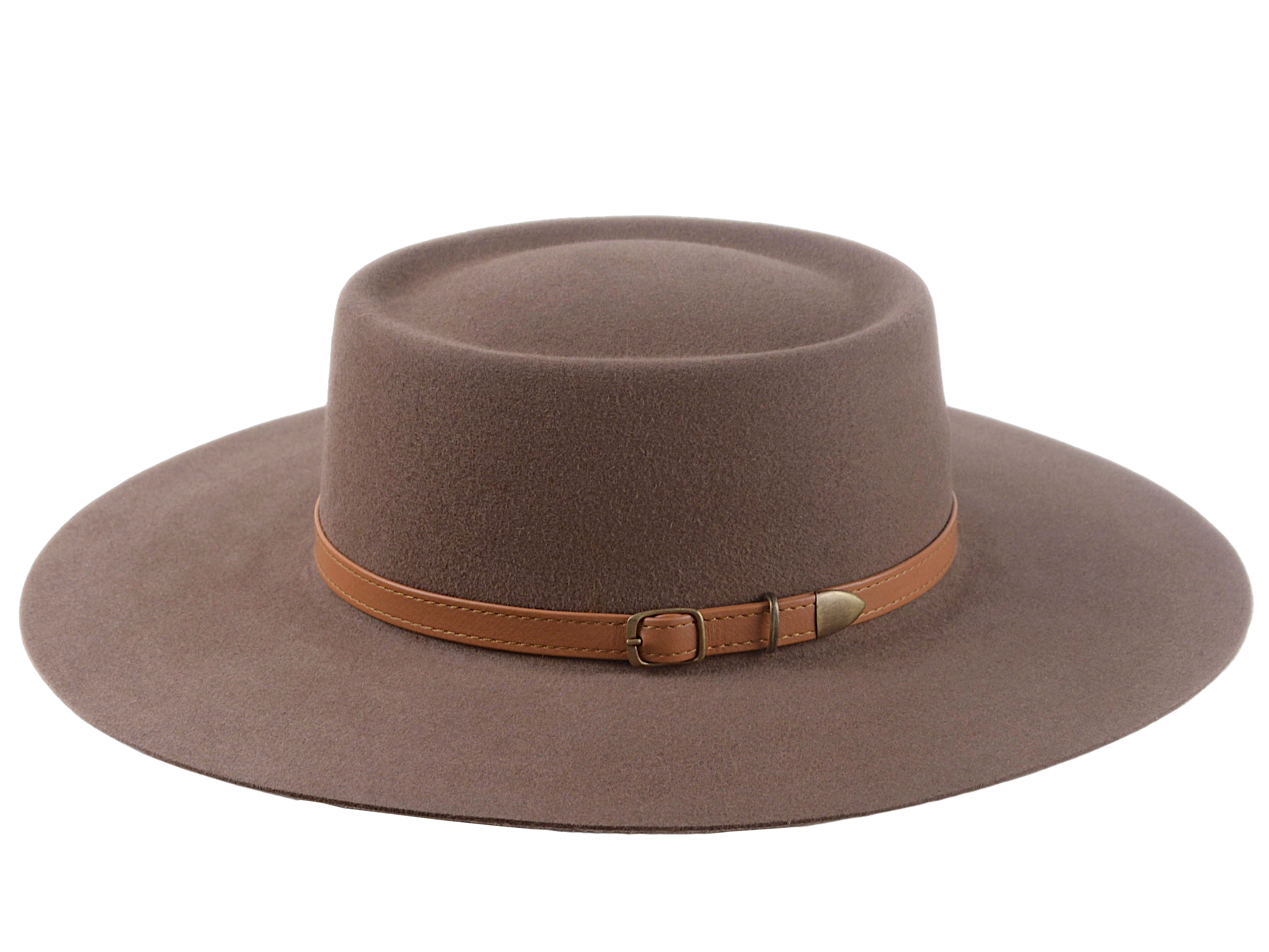 The MOJAVE | Custom Handmade Agnoulita Hats 2 | Desert Taupe, Rabbit fur felt, Telescope, Western Style