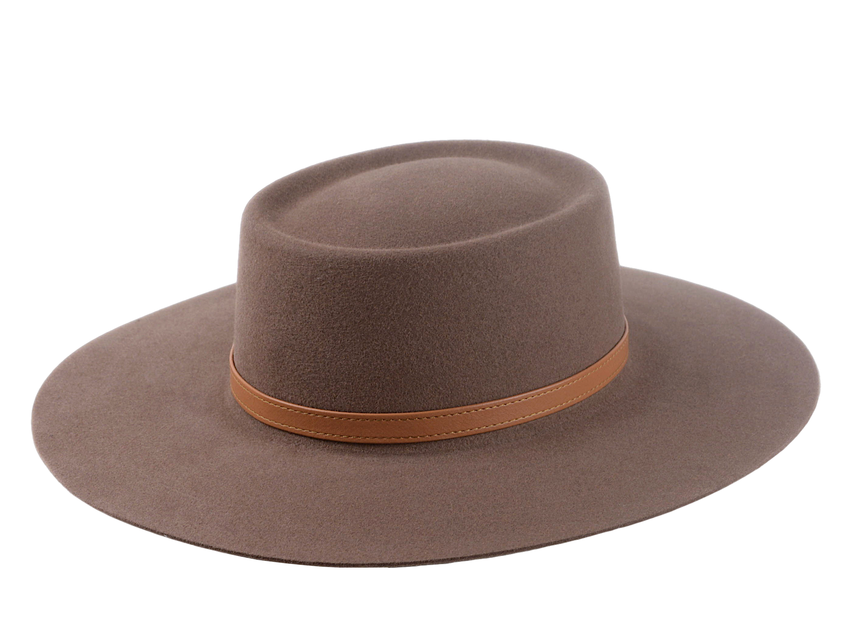 The MOJAVE | Custom Handmade Agnoulita Hats 4 | Desert Taupe, Rabbit fur felt, Telescope, Western Style